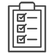 Icon clipboard with checklist on it